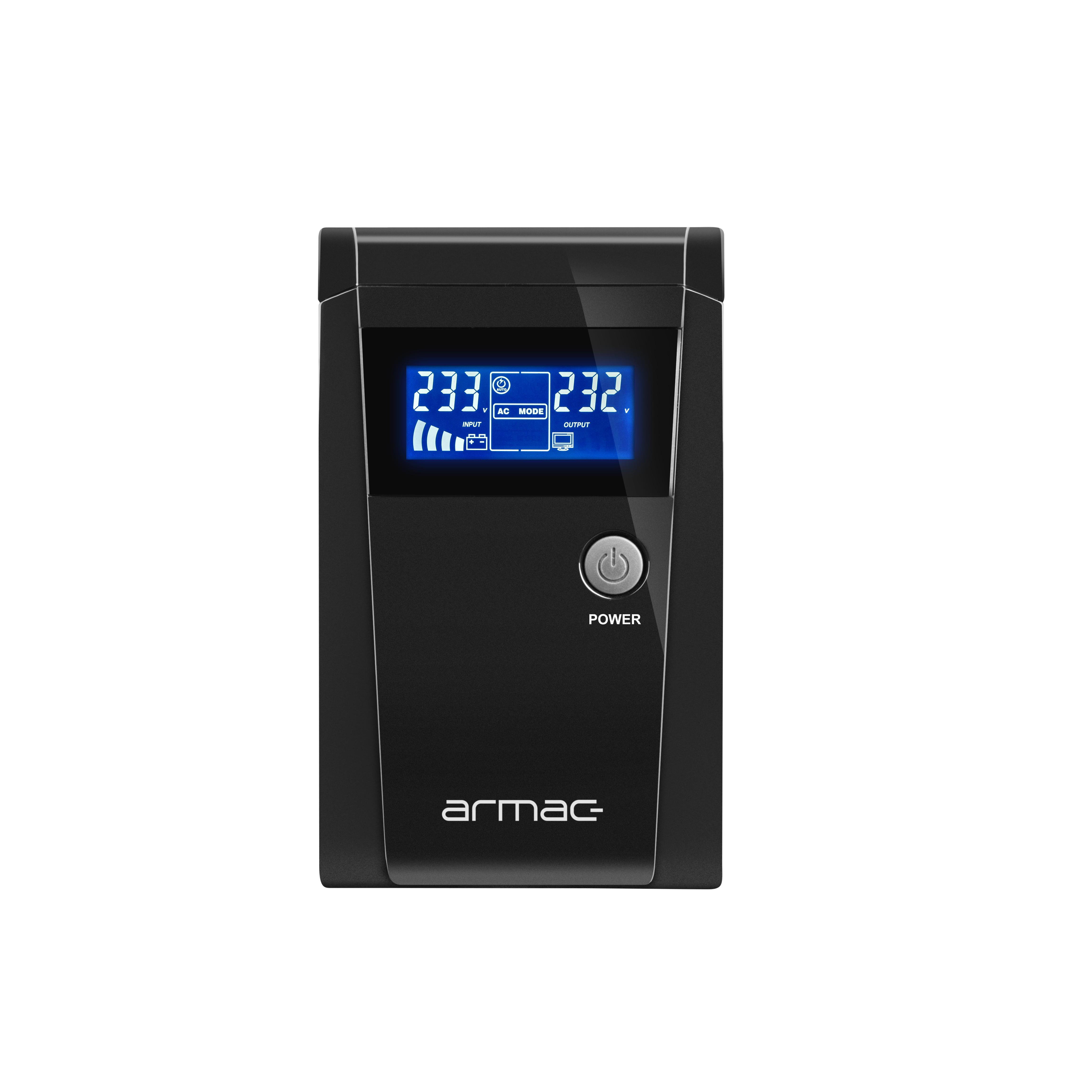 Armac O/650F/LCD sistema de alimentación ininterrumpida (UPS) Línea interactiva 0,65 kVA 2 salidas AC