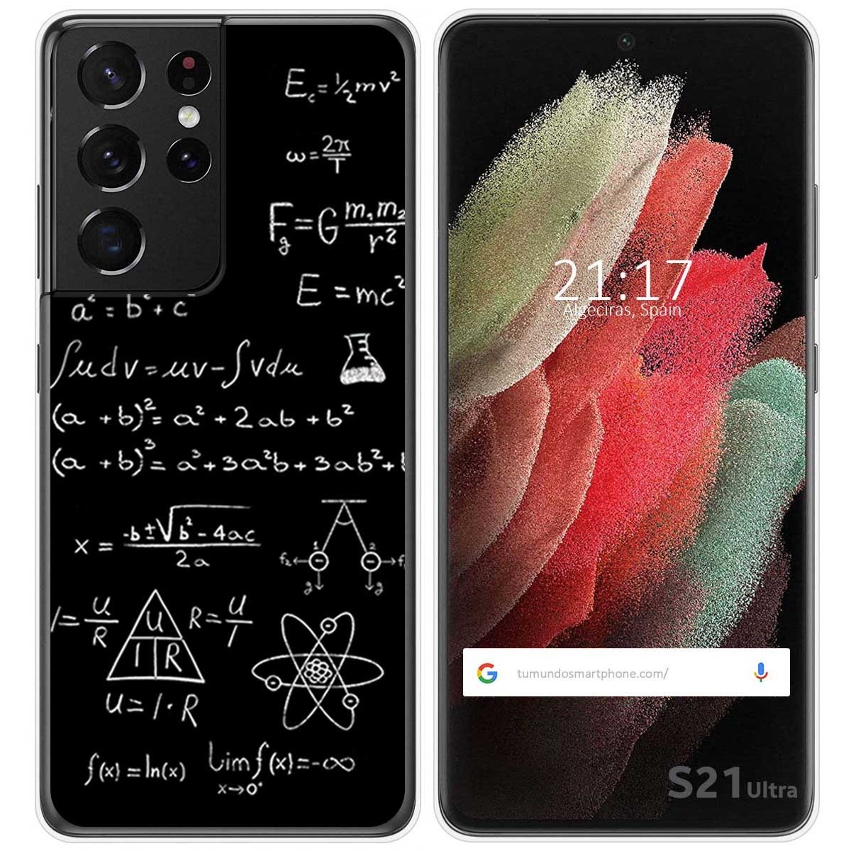 Tumundosmartphone Funda Gel Tpu para Samsung Galaxy S21 Ultra 5G diseño Formulas Dibujos