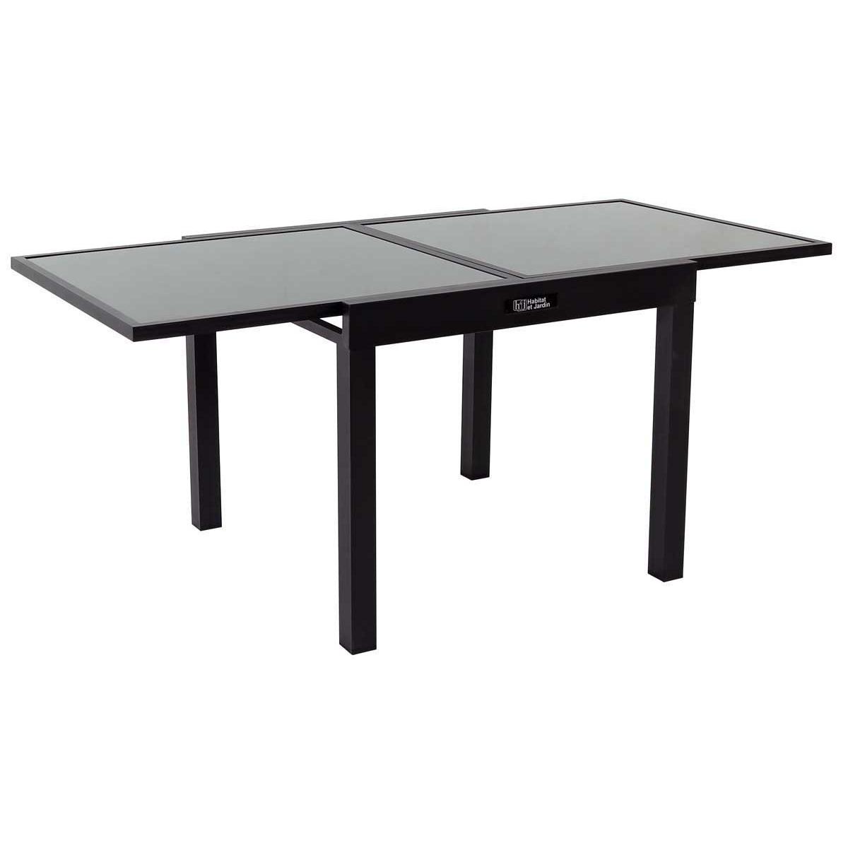 Habitat y Jardin - Mesa para jardín extensible en aluminio "Porto 8" - Phoenix - Negro