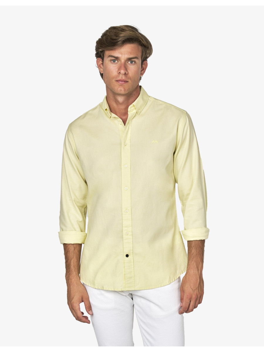 Camisa Spagnolo Micro Oxford Hombre - Amarillo SPAGNOLO Raíz Inicio HOMBRE ROPA CAMISAS