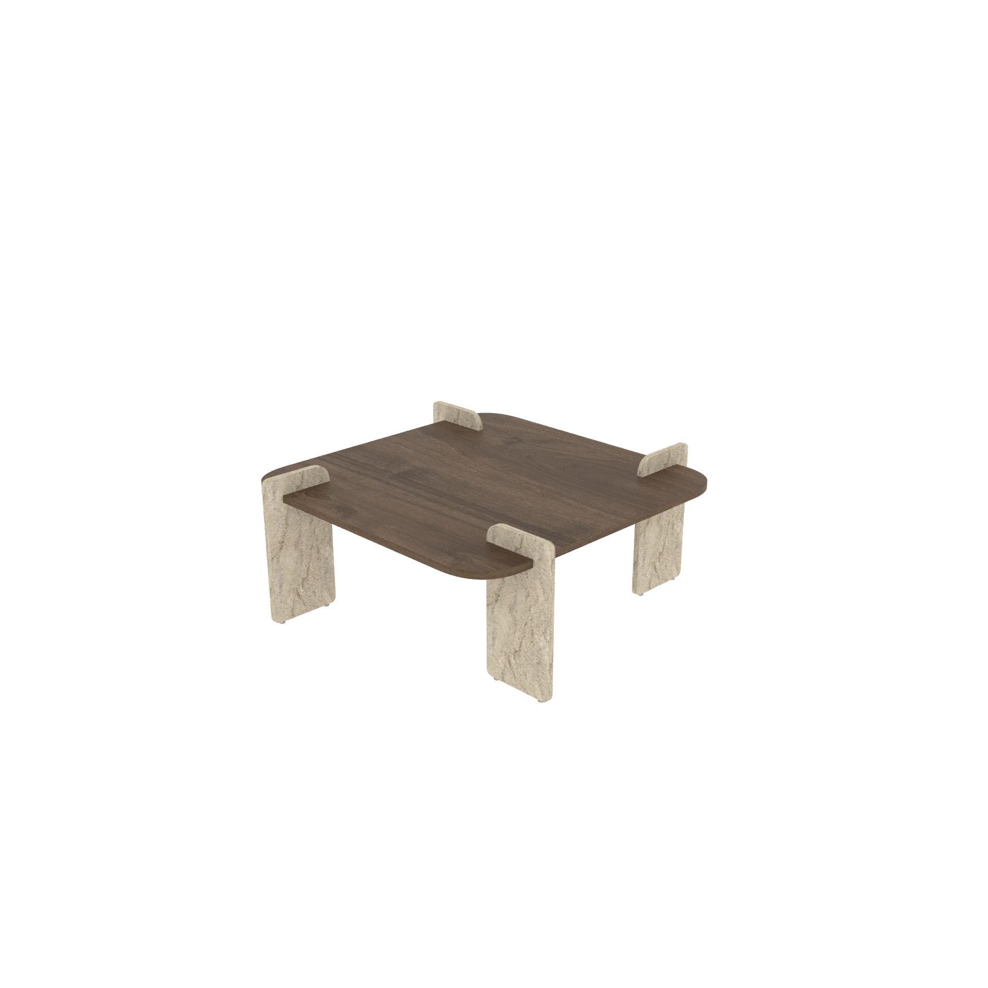Habitat y Jardin - Mesa baja de madera "Afrolli" - 90 x 90 x 35 cm - Marrón