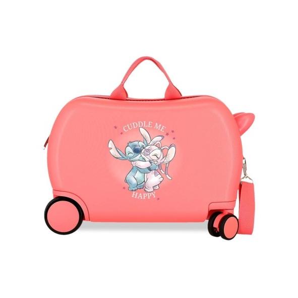 Maleta Correpasillos Stitch Cuddle Me Happy Coral 31x45x20cm.