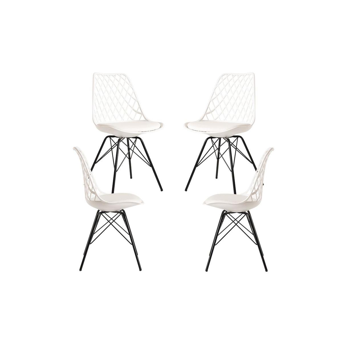 Regalos Miguel - Packs Sillas Comedor - Pack 4 Sillas Iron Mima - Blanco