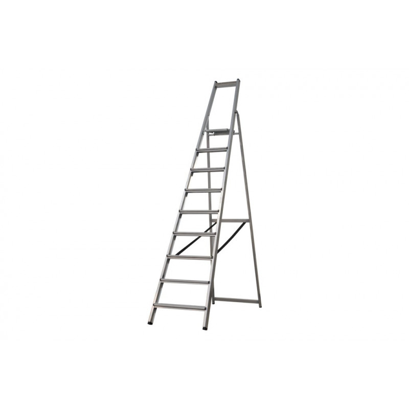 Escalera de aluminio reforzada de 5 a 9 peldaños EN 131 COFAN