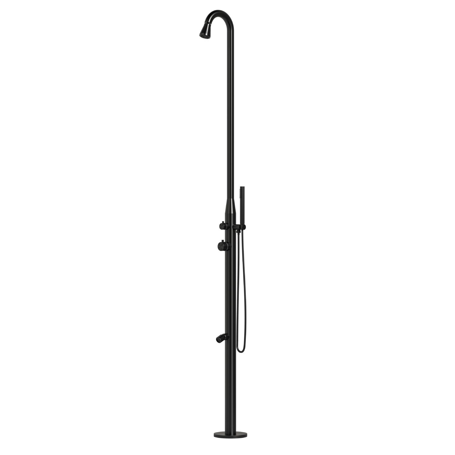 Ducha De Acero Inox Stintino Con Rociador Giratorio Negro Sined