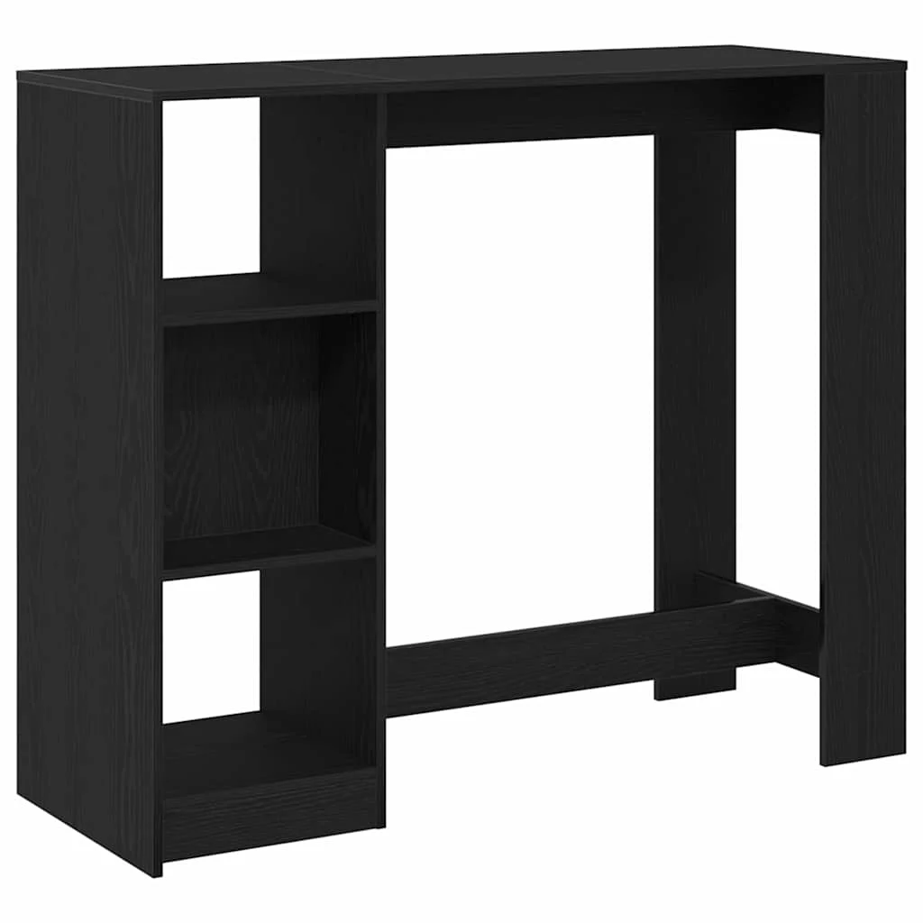 Mesa de Bar con estante Roble Negro 124 x 46 x 103.5 cm