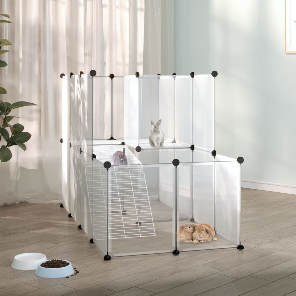 vidaXL Jaula de Animales Pequeños PP y Acero Transparente Cochecitos Jugar Color Transparente,  Negro, y mas