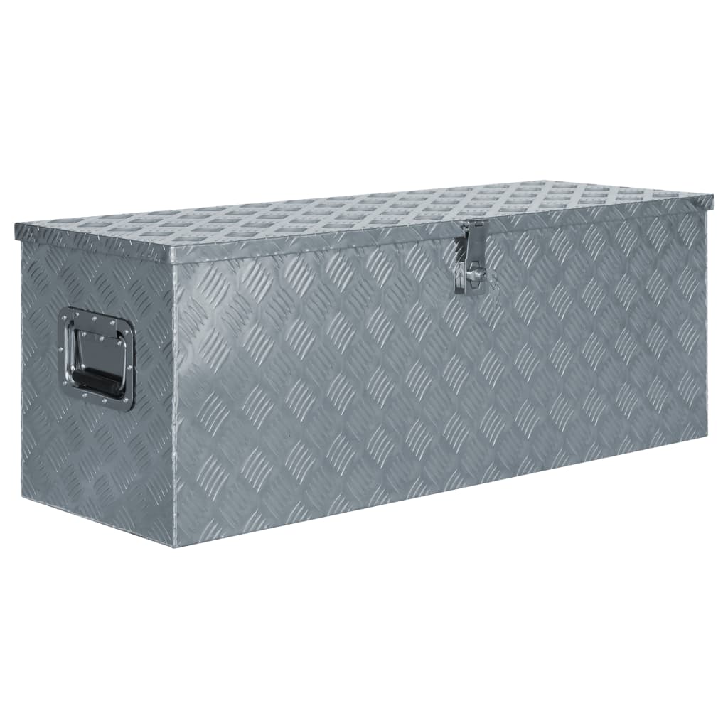 vidaXL Caja de aluminio 110,5x38,5x40 cm plateada