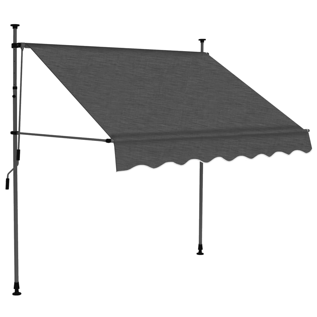 Vidaxl Toldo Manual Retráctil con LED 150 Cm Color Azul, Amarillo y Blanco Protección Rayos UV para Terraza Patio Exterior Jardín