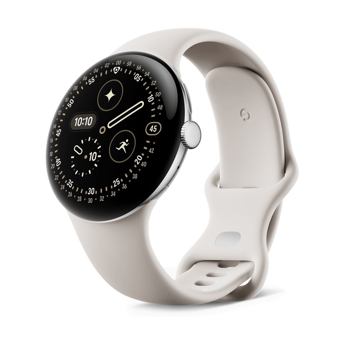 Google Pixel Watch 4 45mm WiFi Plata (Silver) y Correa Blanca (Porcelain) GA09308-EU