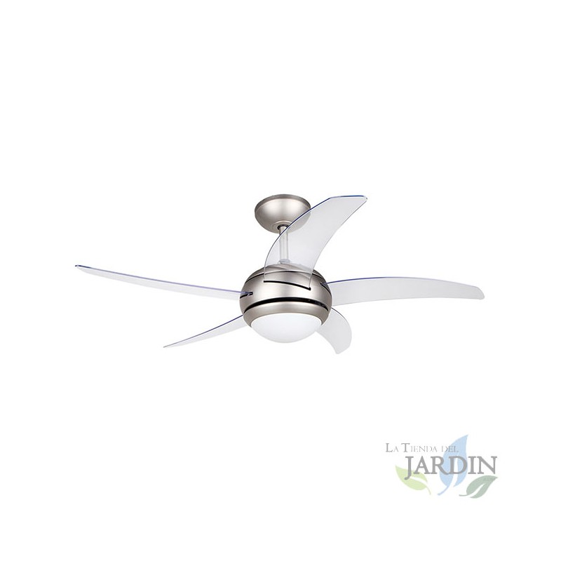 SUINGA Ventilador de Techo con Mando a Distancia Orbegozo, 5 Aspas, Gris y Transparente | Estilo Moderno