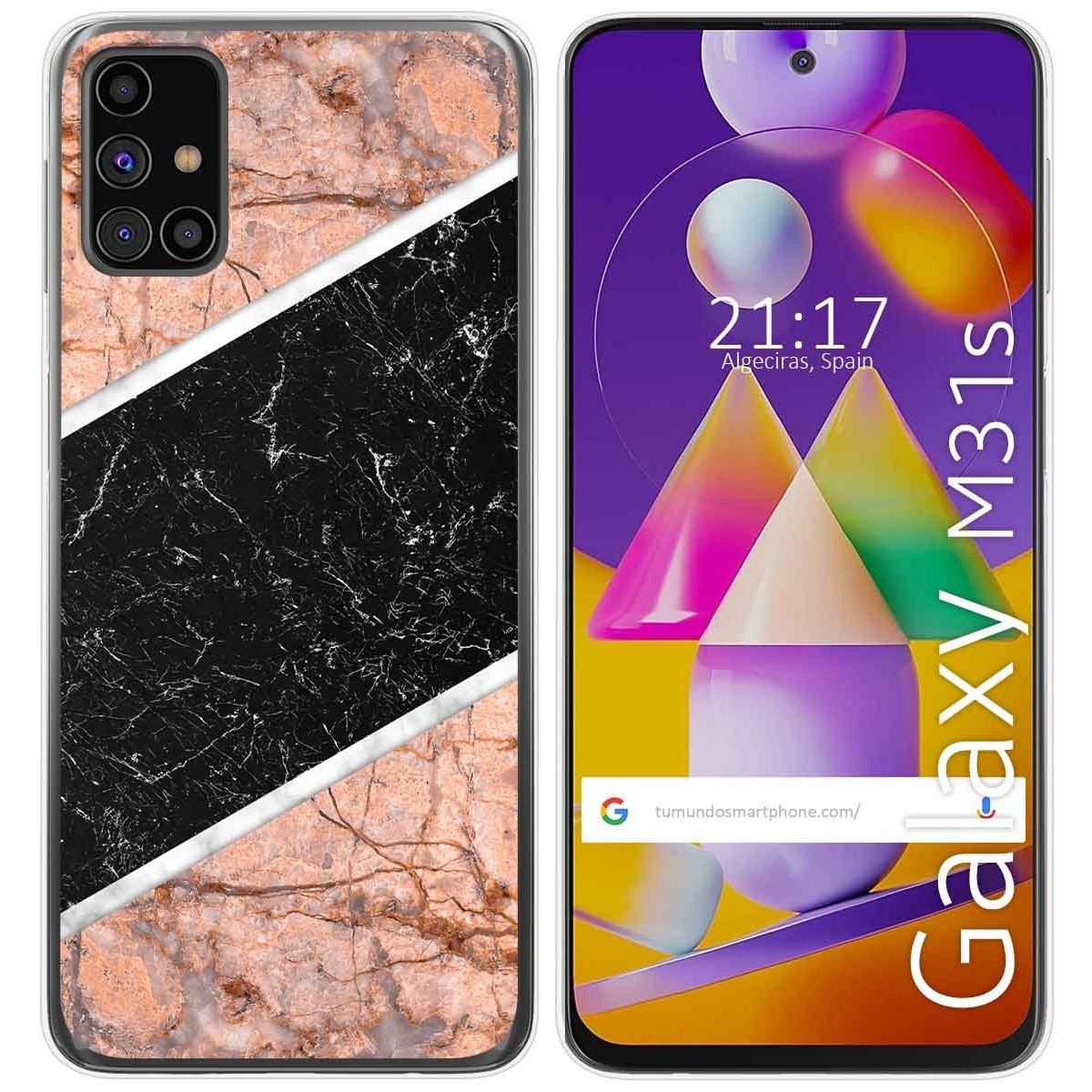 Tumundosmartphone Funda Gel Tpu para Samsung Galaxy M31s diseño Mármol 07 Dibujos