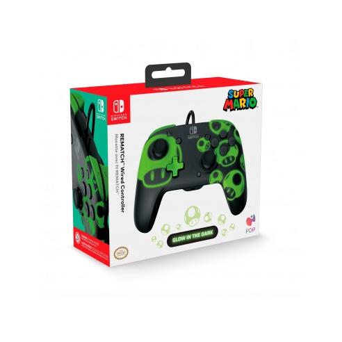 Rematch Wired Controller Glow In The Dark Licenciado para Nintendo Switch