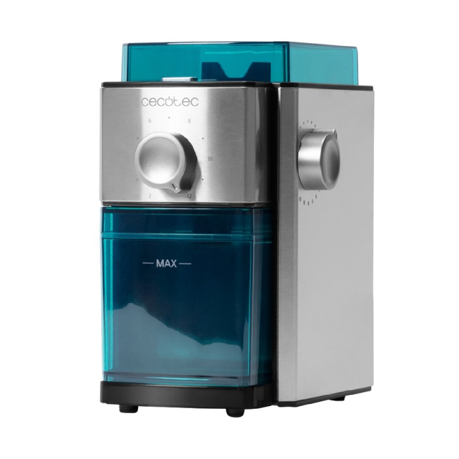 Cecotec Molinillo de Café Eléctrico SteelMill 2000 Adjust, 150 W, Acero Inoxidable, Sistema de muelas Planas
