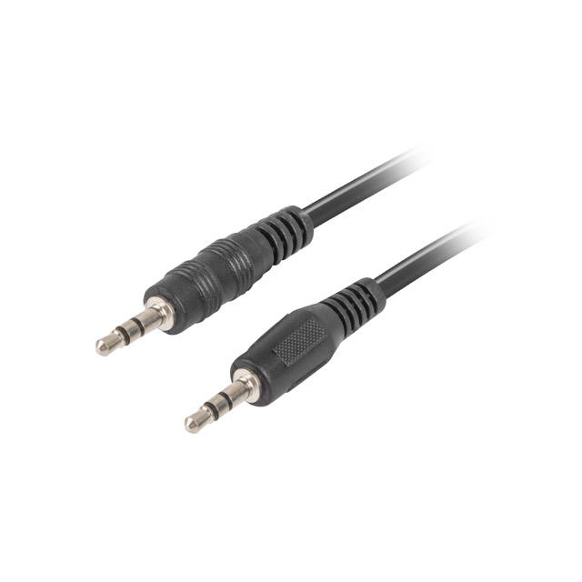 Lanberg CA-MJMJ-10CC-0020-BK Klinkenstecker auf Klinkenstecker Stereo-Audiokabel, 2m schwarz