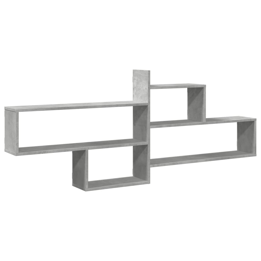 vidaXL Estante de pared madera ingeniería gris hormigón 167,5x18x68 cm