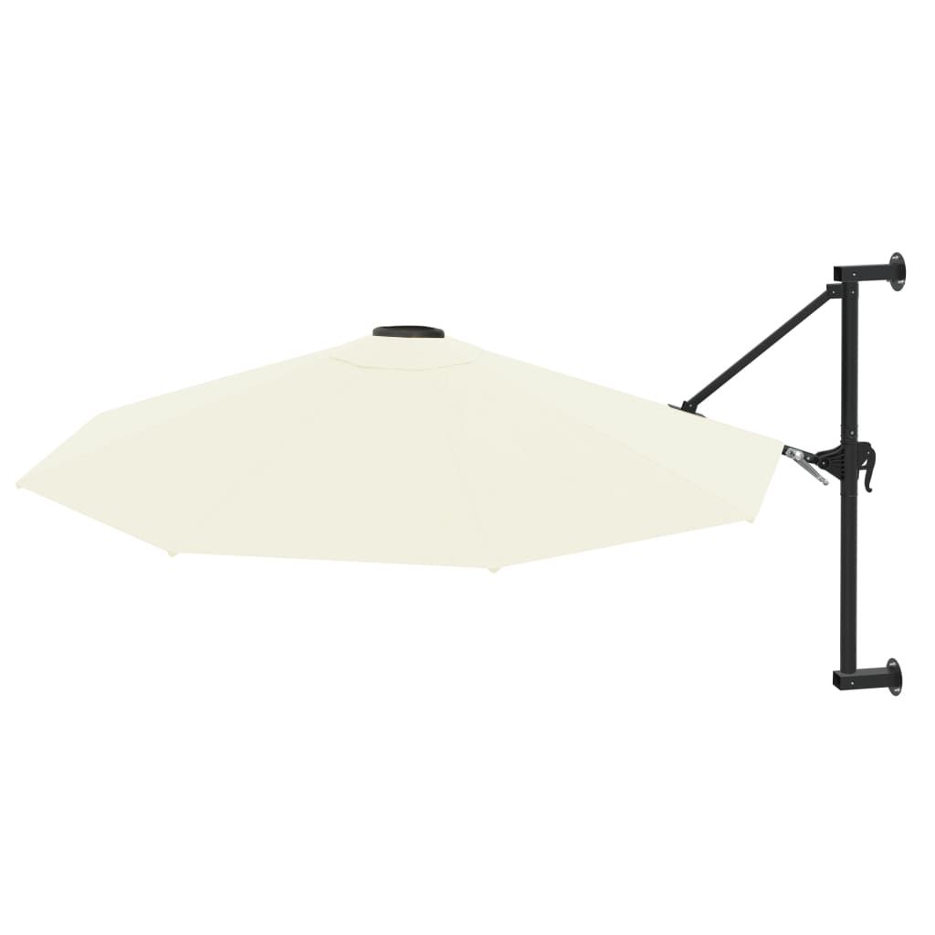 vidaXL Sombrilla de pared con barra de metal 300 cm Color Arena, Verde, Antracita