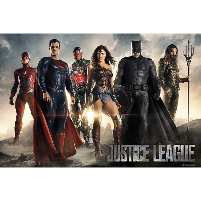 Poster dc comics liga de la justicia personajes pelicula