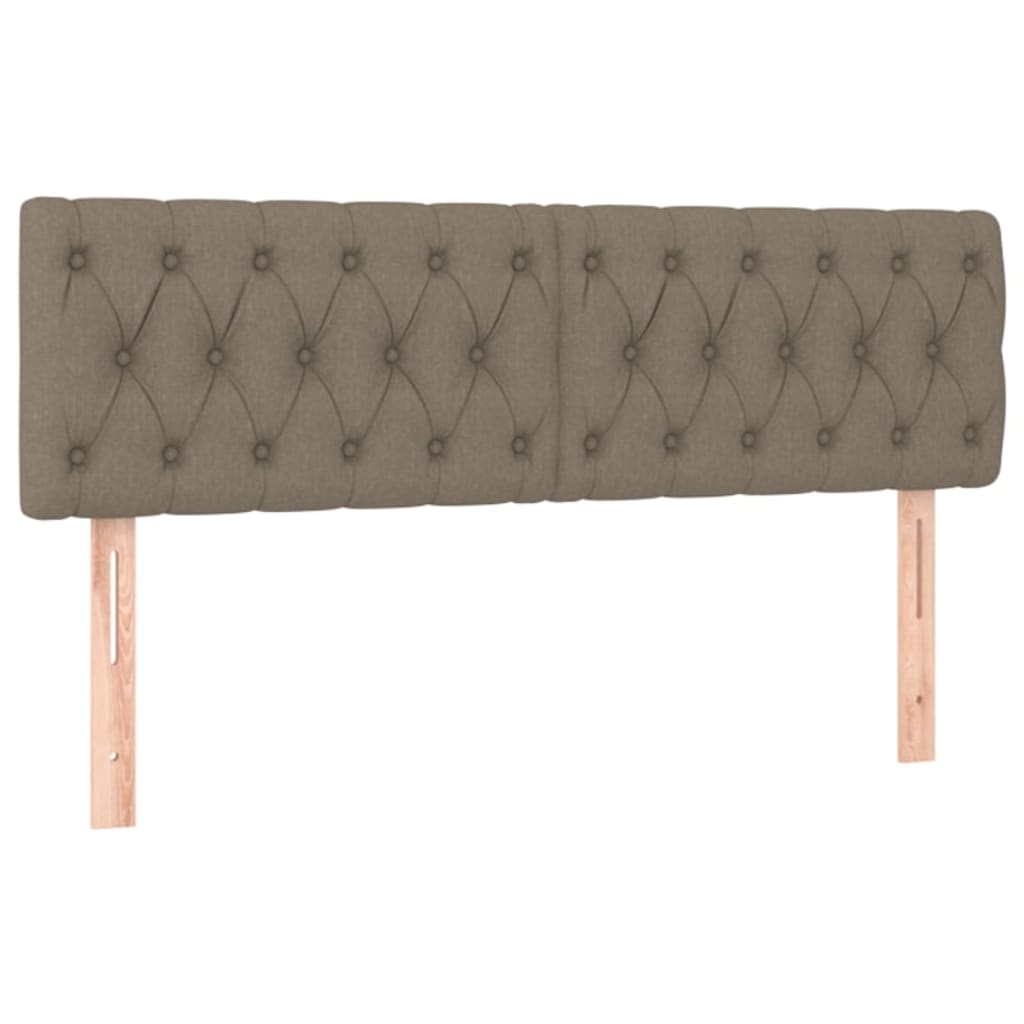 vidaXL Cabecero con LED de tela gris taupe 144x7x78/88 cm