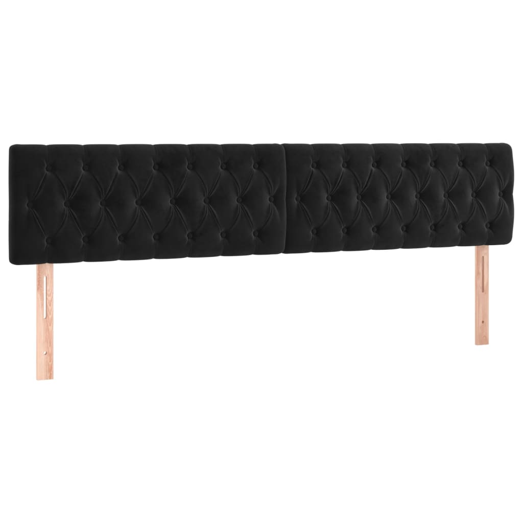 vidaXL Cabecero con LED de terciopelo negro 180x7x78/88 cm