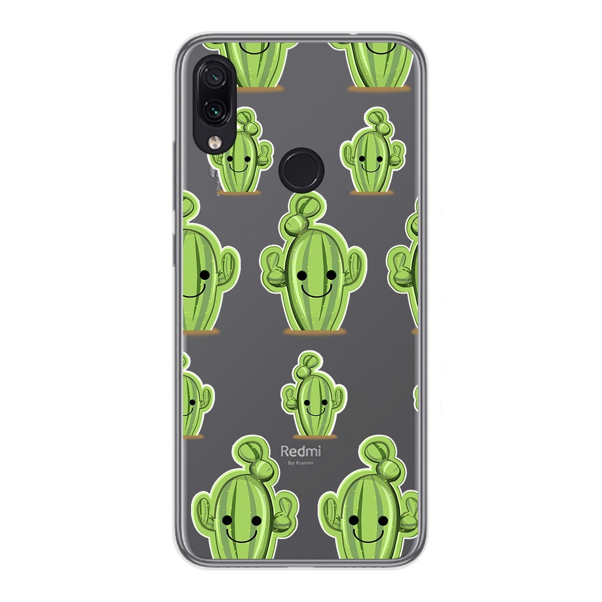 Tumundosmartphone Funda Gel Transparente para Xiaomi Redmi Note 7 diseño Cactus Dibujos