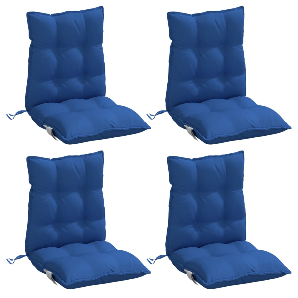 vidaXL Cojines para silla respaldo bajo 4 uds tela Oxford azul real