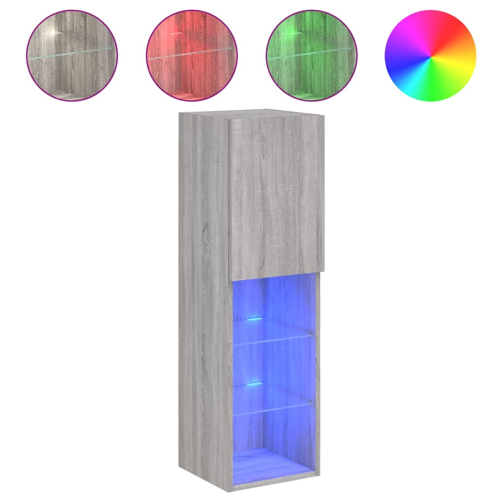 vidaXL Mueble para TV con luces LED 30,5x30x102 cm, Mueble de Salon, Mueble TV, Mueble TV salon, Mesa de TV, Mueble tele
