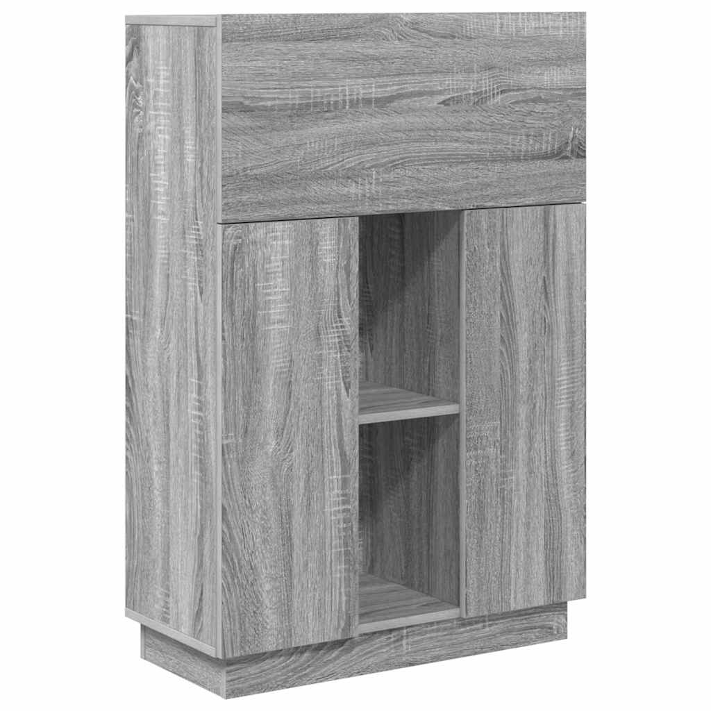 vidaXL Escritorio con estante Gris Sonoma 71.5 x 31.5 x 106.5 cm