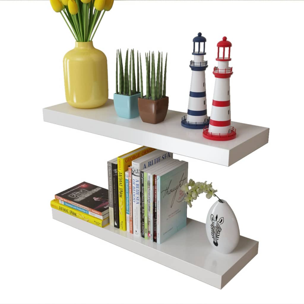 Vidaxl Estantes de Pared 4 Unidades Blanco 40 Cm, 60 Cm, 80 Cm - Mueble Almacenamiento