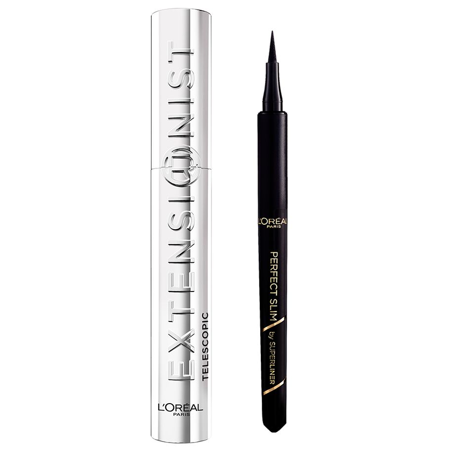 L'Oréal Paris | Telescopic Extensionist Máscara de pestañas + Eye Liner Perfect Slim