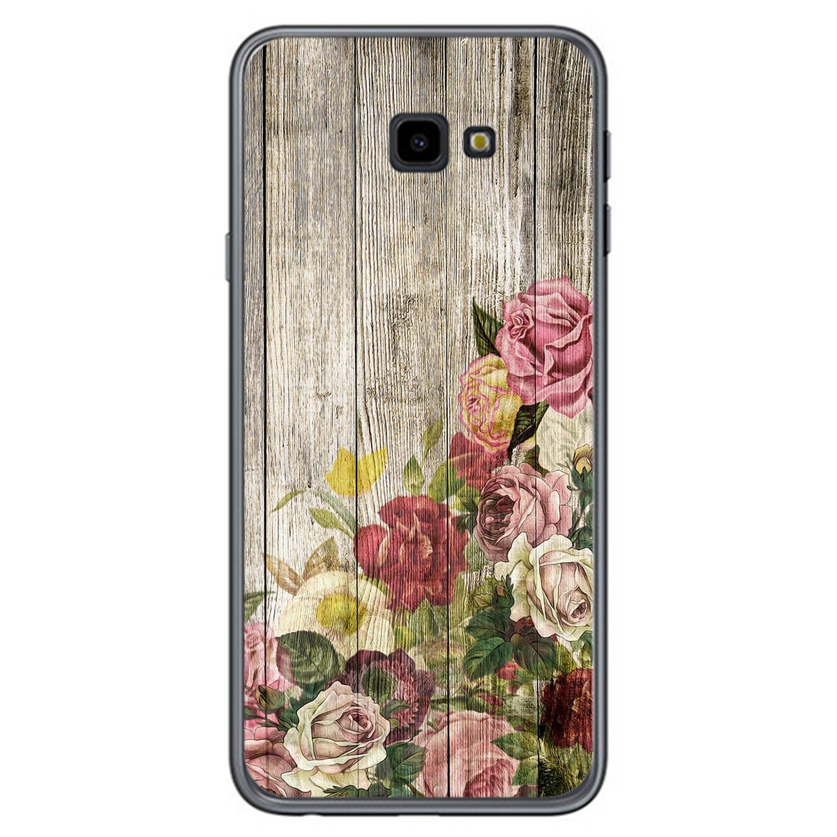 Tumundosmartphone Funda Gel Tpu para Samsung Galaxy J4+ Plus diseño Madera 08 Dibujos