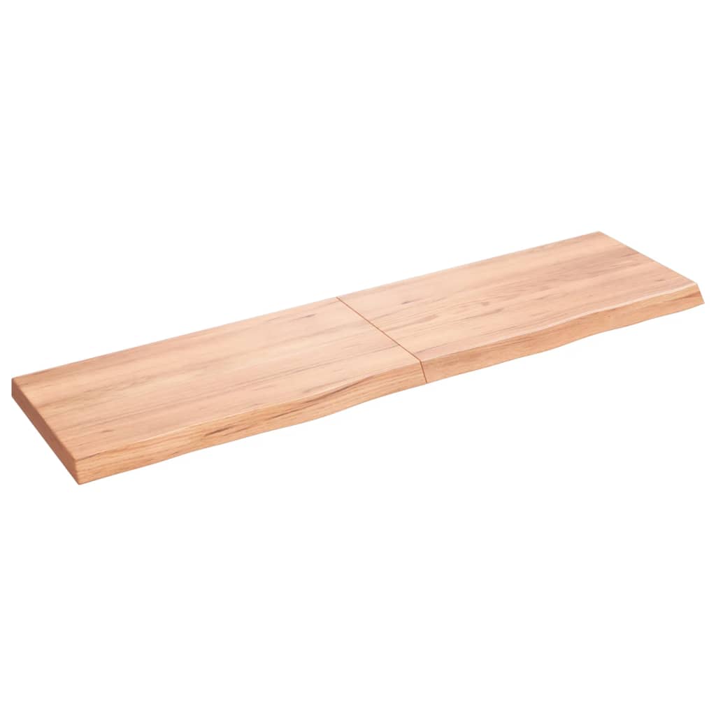Vidaxl Estante Pared Madera Roble Tratada 120x30x(2-4) Cm Natural Marrón Claro