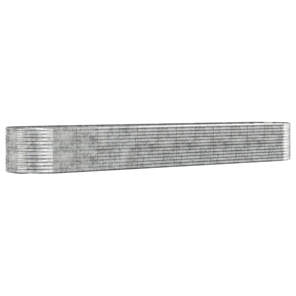 vidaXL Jardinera de acero recubrimiento en polvo 554x100x68 cm Color Verde,  Gris,  Marrón y mas