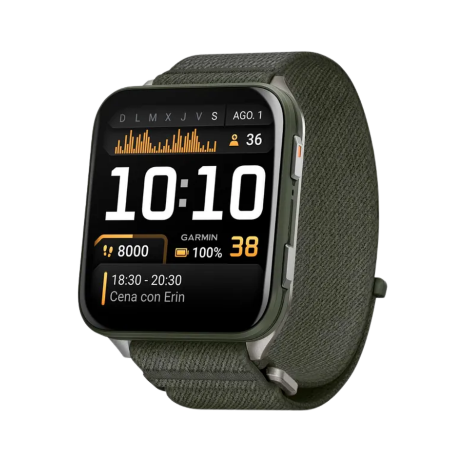 Garmin Venu X1 Caja de titanio verde Correa de nailon ComfortFit Verde SIN CAJA