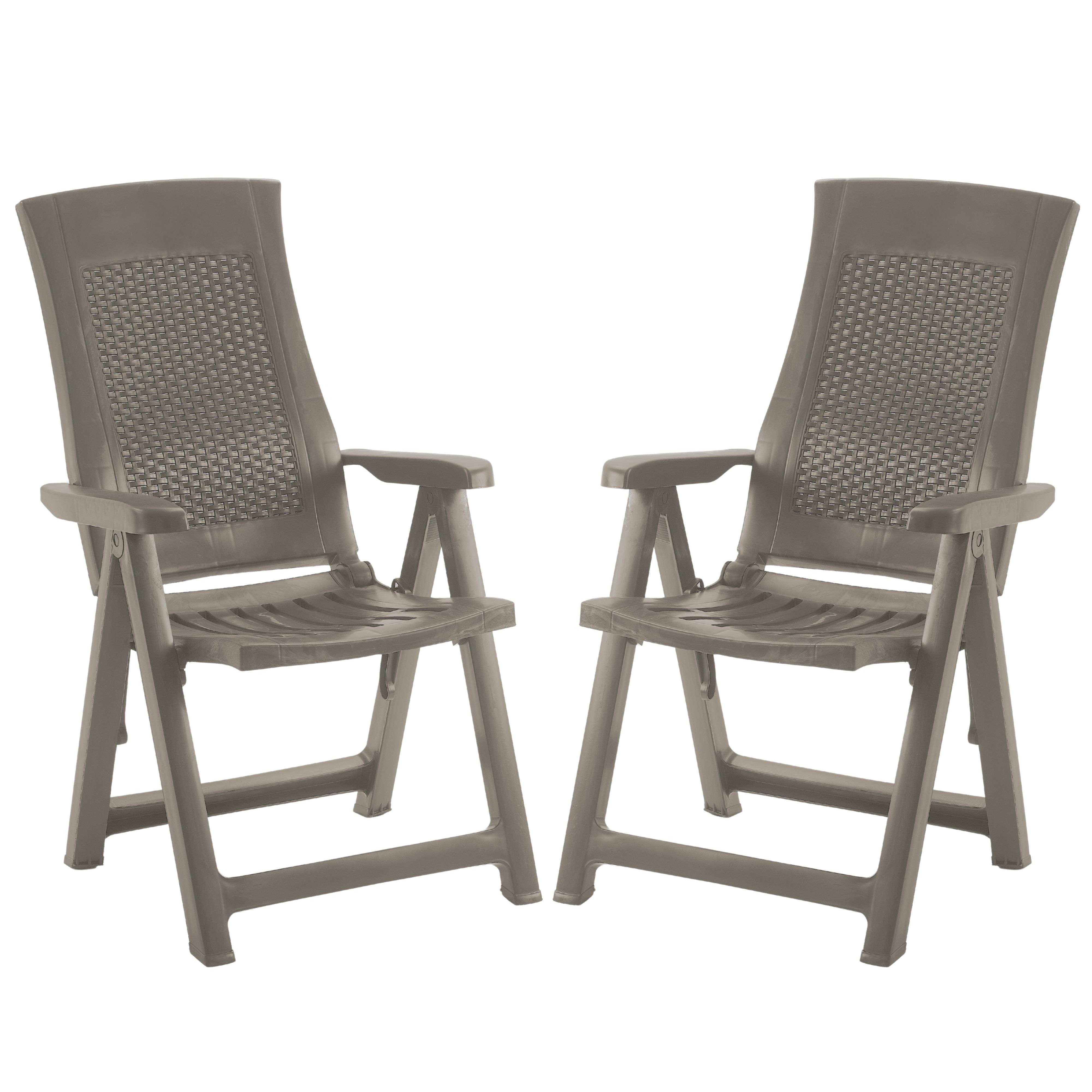 Miroytengo Pack 4 Sillones Plegables Muebles de Exterior Gold Estilo Práctico en Color Marrón 59x108x62 cm