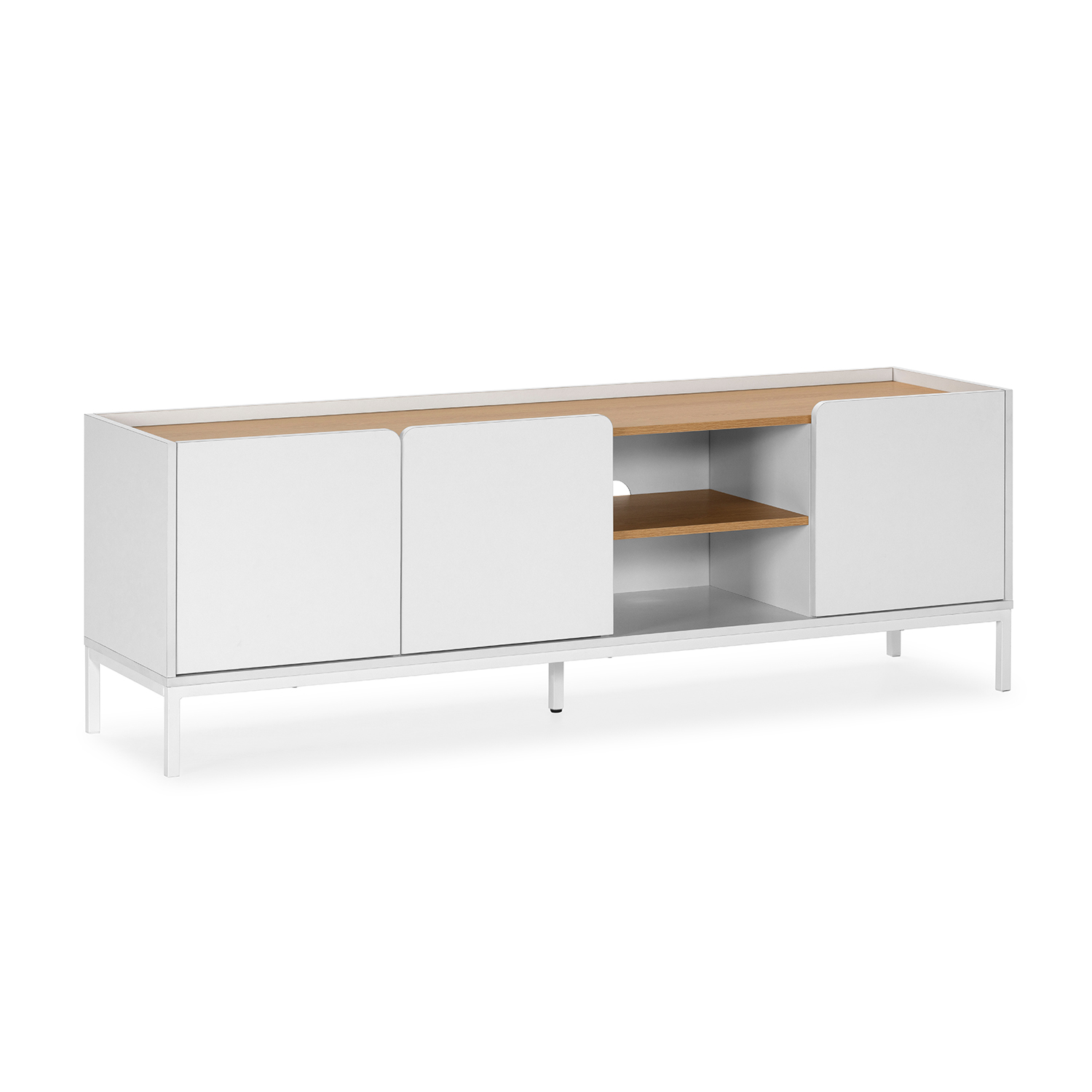 VS Venta-Stock Mueble Tv Curva 3 puertas color Blanco