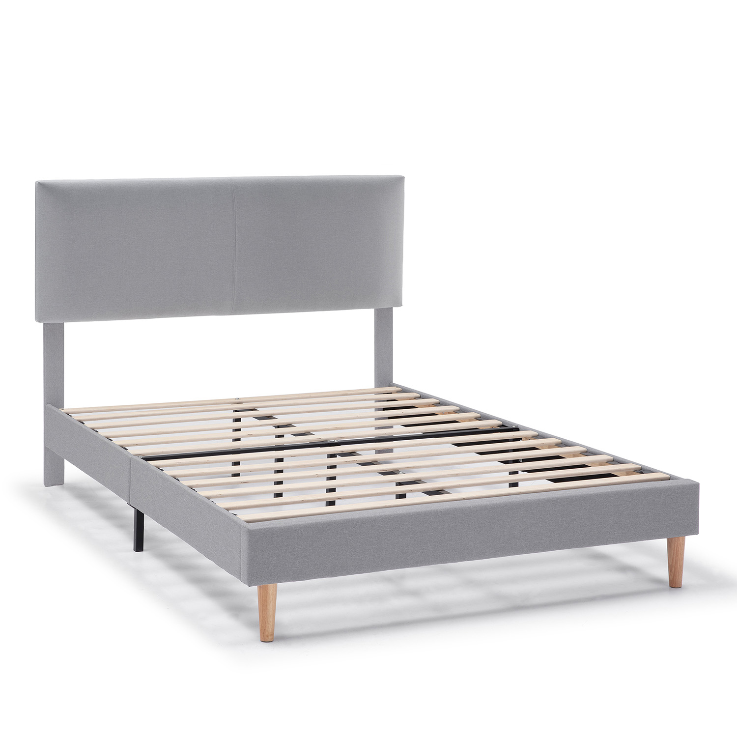 VS Venta-Stock Estructura de cama tapizada Lauren de 30 cm Gris Claro