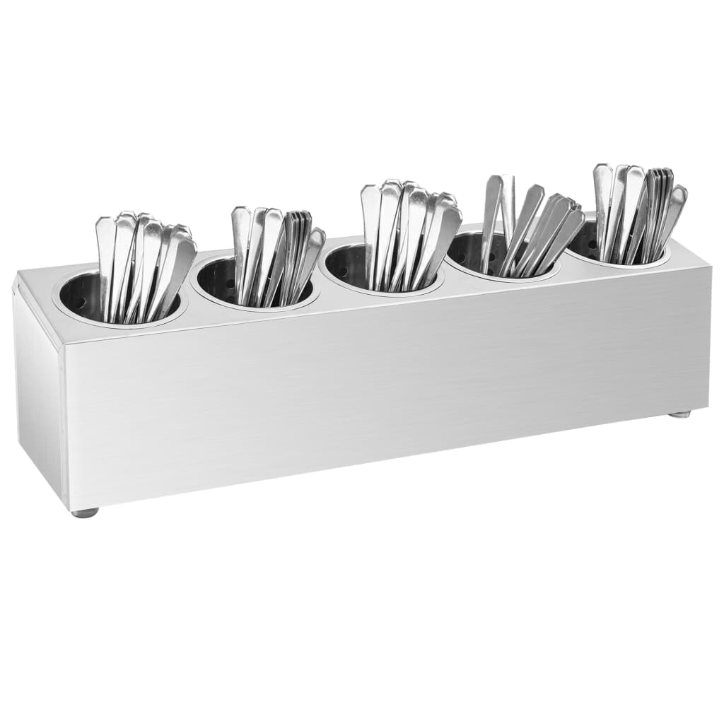 vidaXL Soporte para Cubiertos Acero Inoxidable Taco Dimensiones 26.5x30.5x20 cm (cuadrado),  50.5x15x18 cm (rectangular),  63x15x18 cm (rectangular) y mas
