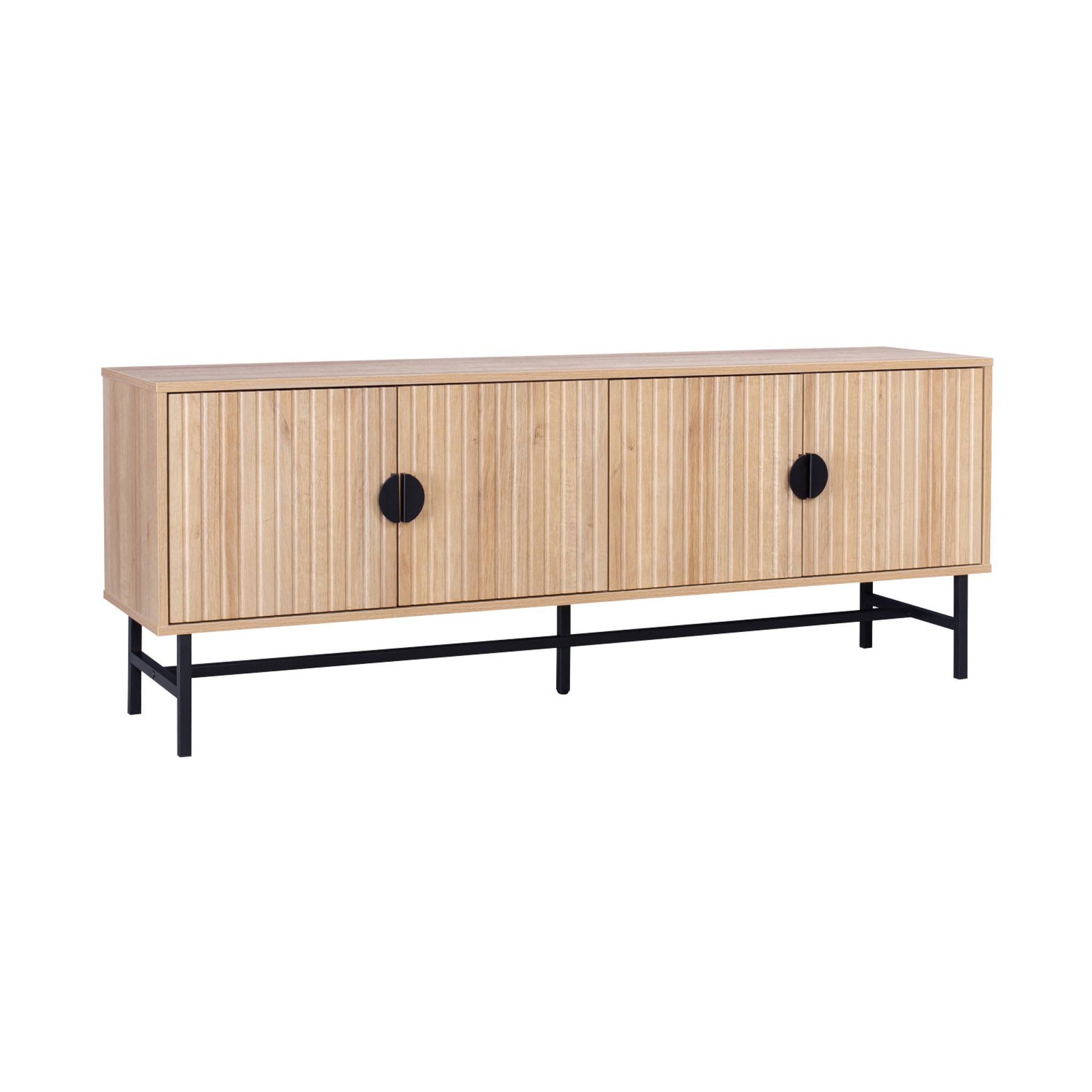 sweeek - Mueble TV con efecto madera, 160cm Roble - 157.5x39x60 cm