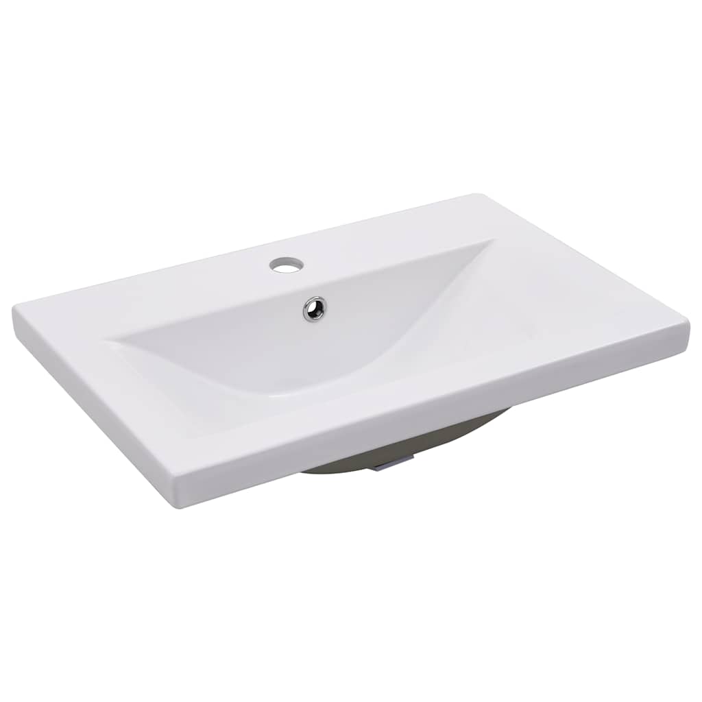 vidaXL Lavabo encastrado de cerámica blanco