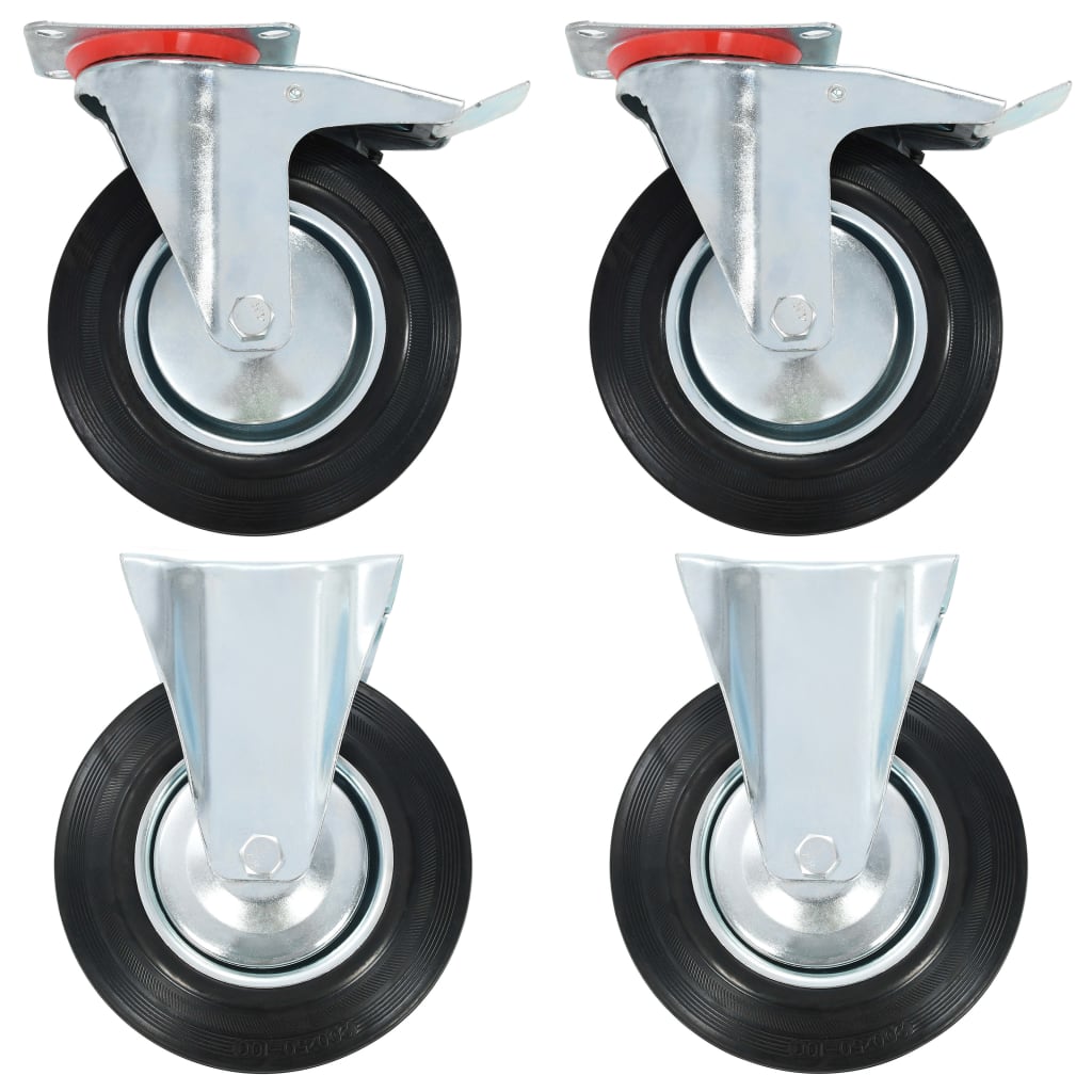 vidaXL Ruedas Fijas y Giratorias de Diámetro 200mm Manipulación Materiales Cantidad 4 unidades,  8 unidades,  12 unidades y mas