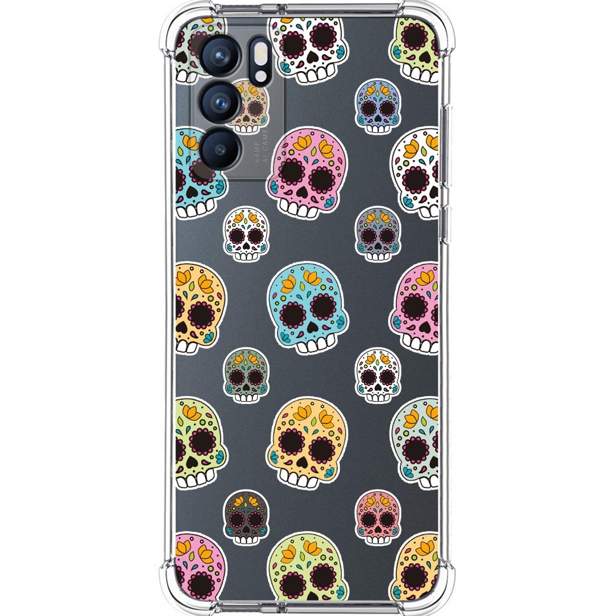 Funda Silicona Antigolpes para Oppo Reno 6 5G diseño Catrina Dibujos
