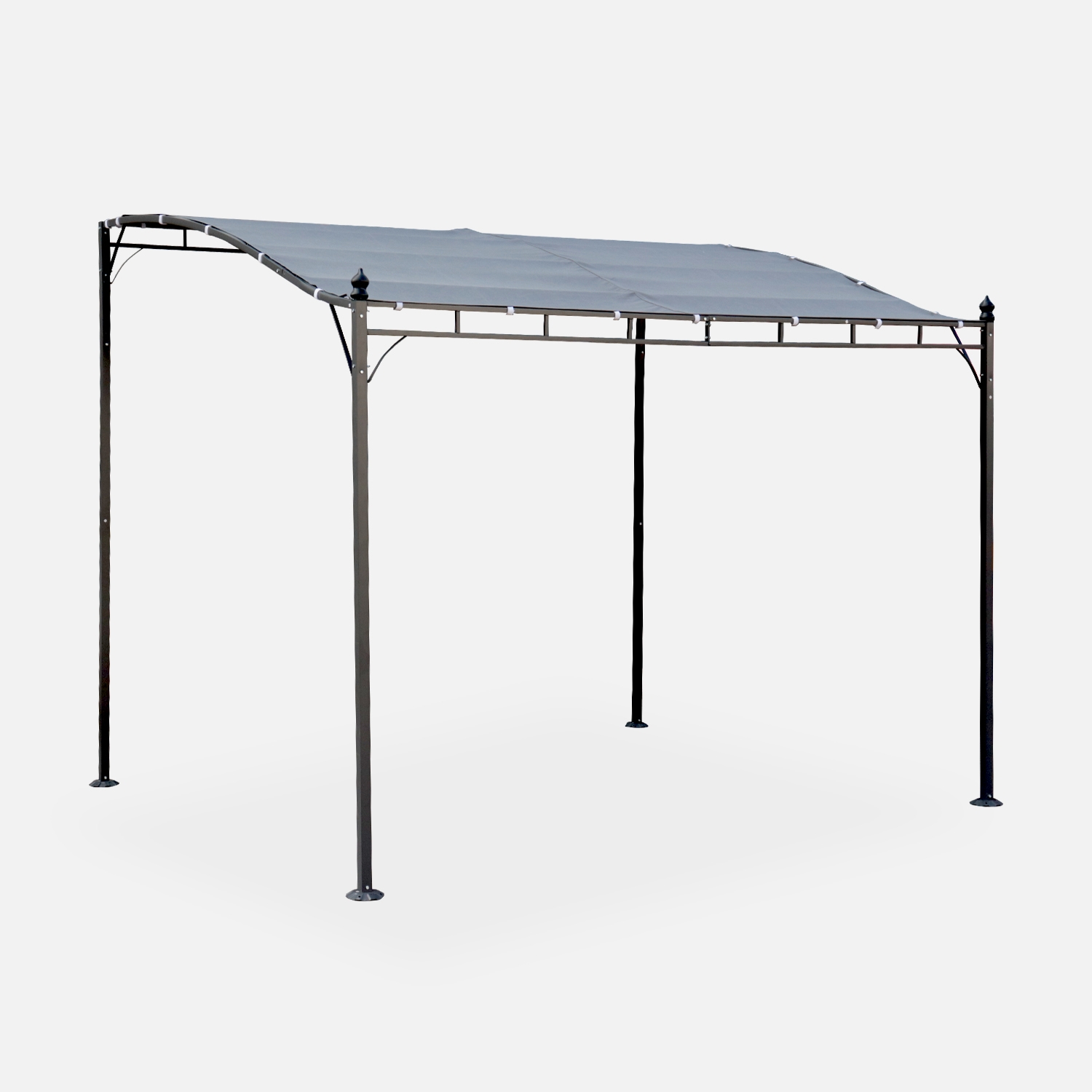 sweeek - Pérgola adosada de acero, 3x2.5m , Brestum , 298x249x248