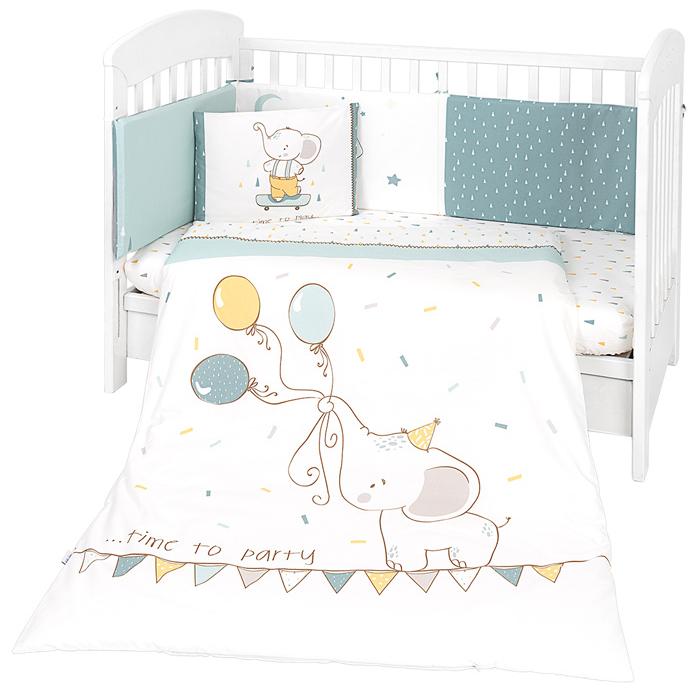 Conjunto jogo de cama 6pçs 70x140cm Kikka Boo Elephant Time