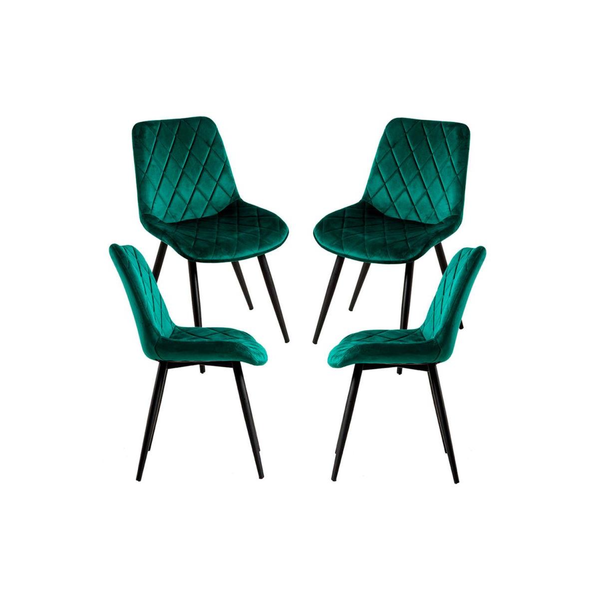 Regalos Miguel - Packs Sillas Comedor - Pack 4 Sillas Min Terciopelo - Verde