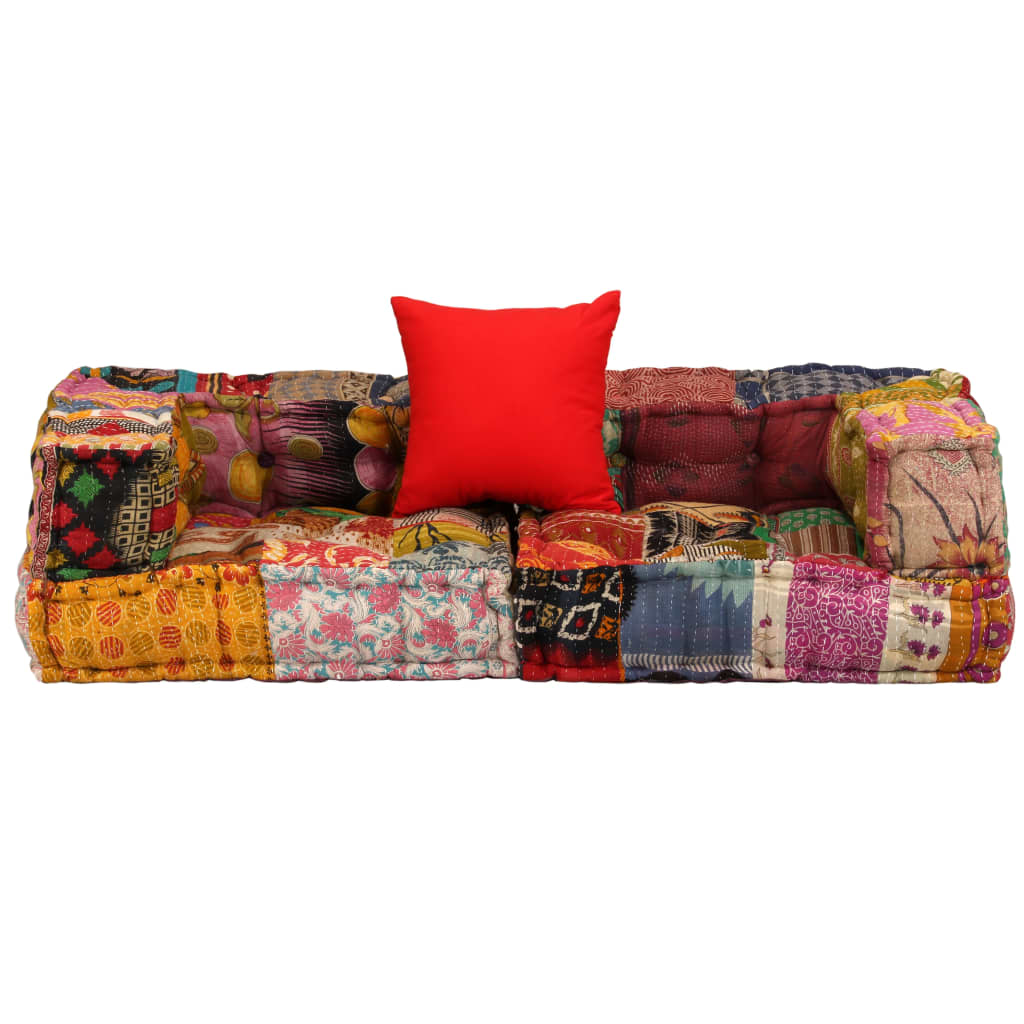 vidaXL Puf modular de 2 plazas Cojín Decorativo de Asiento Cojines de muebles de salon