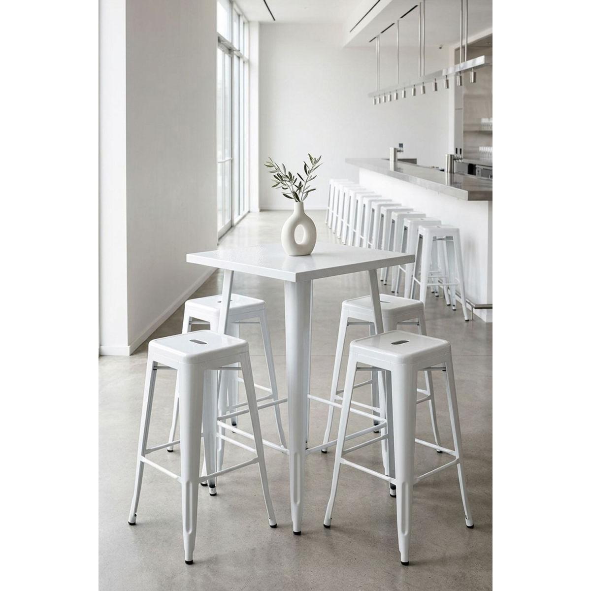 Regalos Miguel - Packs Taburetes Altos - Pack 4 Taburetes Torix Altos - Blanco
