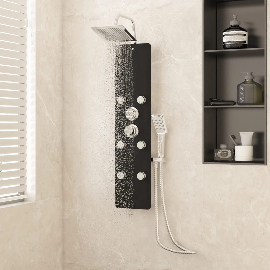 vidaXL Panel Ducha de Vidrio 25x47,5x130 cm Torre Aseo Baño Inodoro Color Blanco,  Negro, y mas