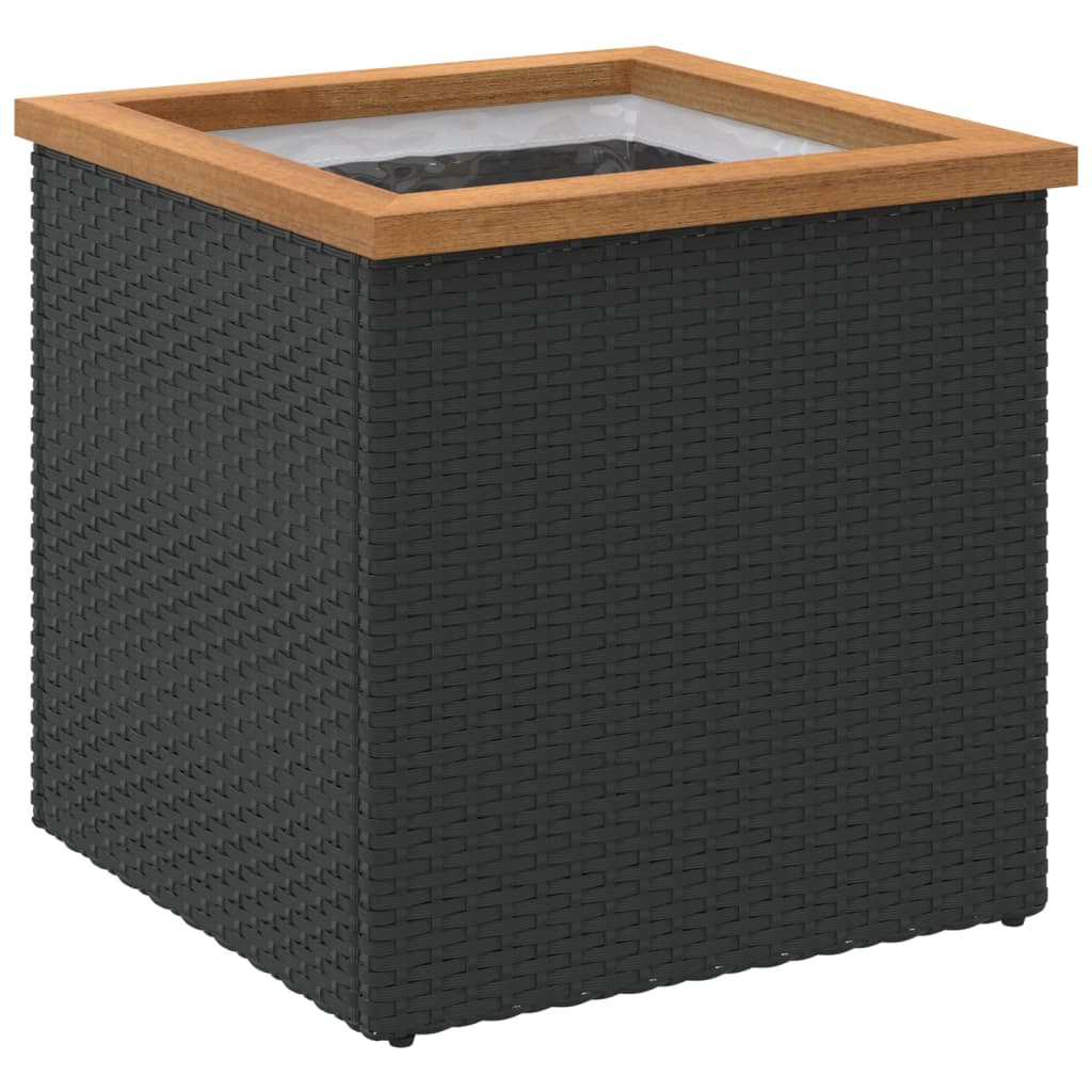 vidaXL Jardinera de ratán sintético negra Dimensiones 40 x 40 x 40 cm,  40 x 40 x 80 cm,  80 x 40 x 40 cm y mas