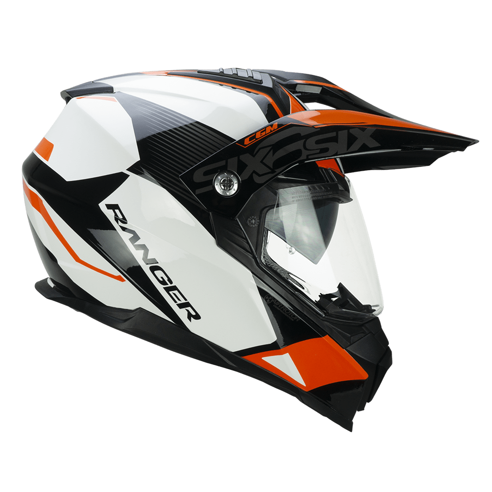 Casco Trail CGM 666G Twin Ranger - Blanco Naranja